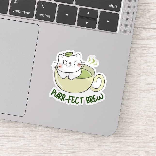 Matcha Purrfect Brew Cat (Detail)