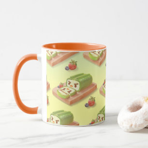 Matcha Swiss Roll: Iron T Green Tea Cake Art Mug