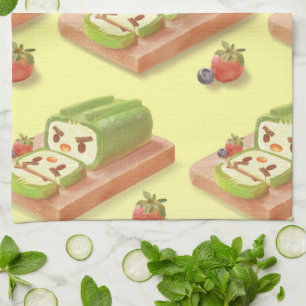 Matcha Swiss Roll: Iron T Green Tea Cake Art Towel
