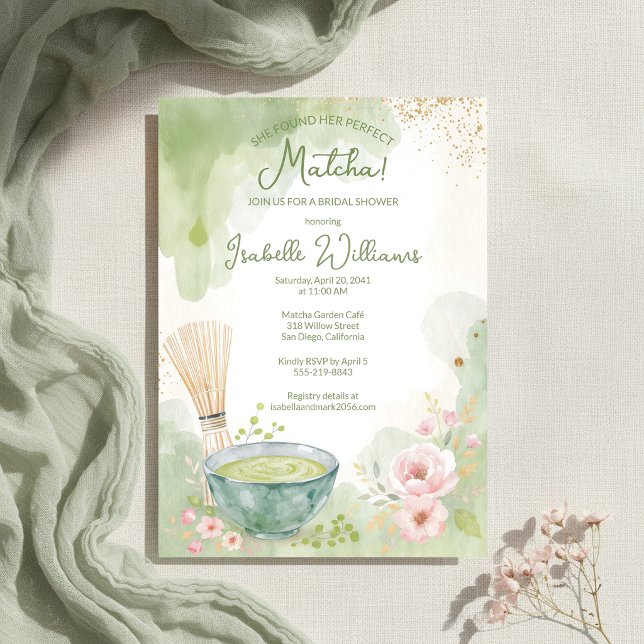 Matcha Tea Bridal Shower Green Tea Party Invitation (Matcha Tea Bridal Shower Green Tea Party Invitation
)