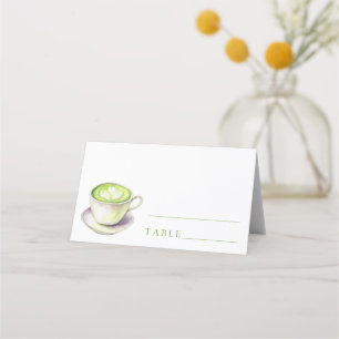 Matcha tea bridal shower - wedding place cards