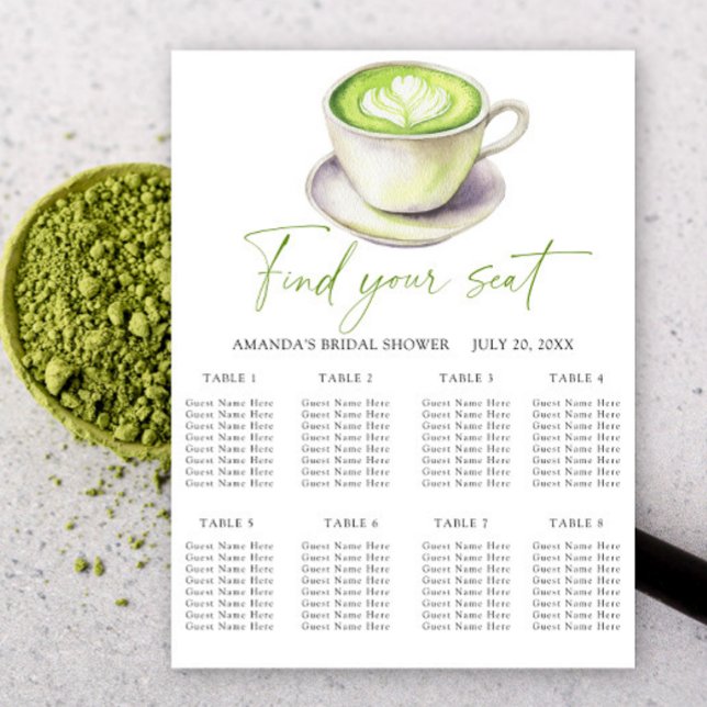Matcha tea Wedding seating chart (Creator Uploaded)