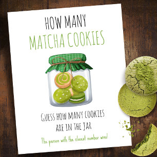 Matcha Theme Party Game How Many Cookies Sign