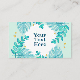 matchbox bohemian botanical watercolor leaves place card