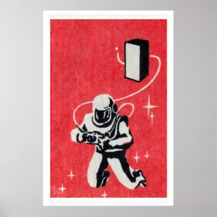 Matchbox Wall Art Vintage Astronaut Graphic