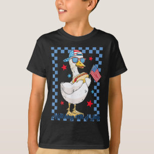 Matching 4th Funny Goose Independence Usa Flag Pat T-Shirt