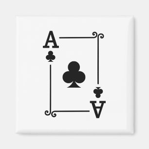 Matching Ace Clubs Suit Playing Cards Modern Magnet