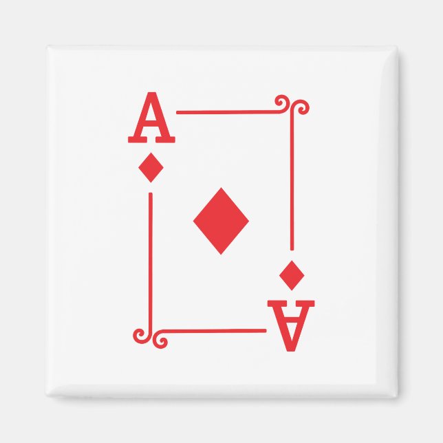 Matching Ace Diamonds Suit Playing Cards Modern Magnet (Front)
