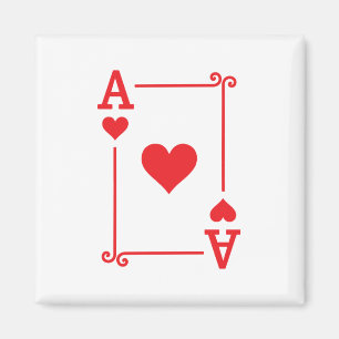 Matching Ace Hearts Suit Playing Cards Modern Magnet
