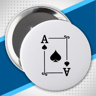 Matching Ace Spades Suit Playing Cards Modern 10 Cm Round Badge