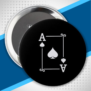 Matching Ace Spades Suit Playing Cards Modern 10 Cm Round Badge