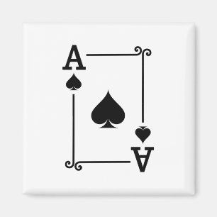 Matching Ace Spades Suit Playing Cards Modern Magnet