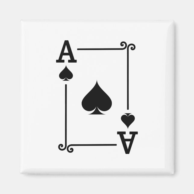Matching Ace Spades Suit Playing Cards Modern Magnet (Front)