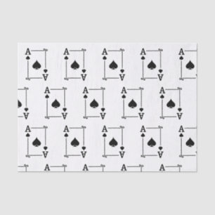 Matching Ace Spades Suit Playing Cards Modern Tissue Paper