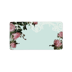 Matching Address Labels, Trellis Rose Vintage Label