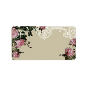 Matching Address Labels, Trellis Rose Vintage Label