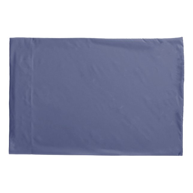 Matching bedding set minimalistic blue solid pillowcase (Back)