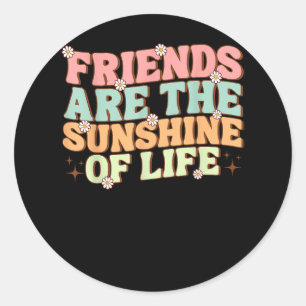 Matching Besties Flowers Friends Are the Sunshine  Classic Round Sticker