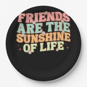 Matching Besties Flowers Friends Are the Sunshine Paper Plate