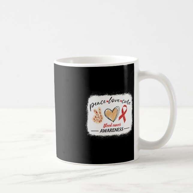 matching blood cancer awareness peace love cure bl coffee mug (Right)