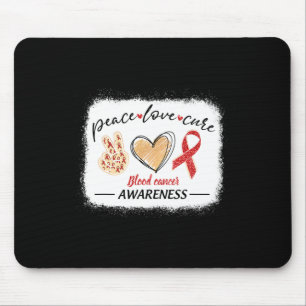 Matching Blood Cancer Awareness Peace Love Cure Bl Mouse Mat