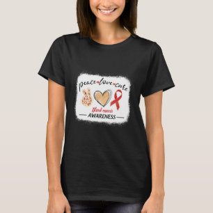 matching blood cancer awareness peace love cure bl T-Shirt