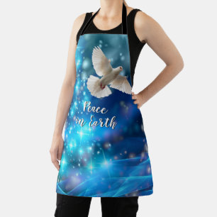 Matching Blue Dove Peace Christmas Apron