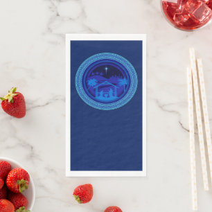 Matching Blue Nativity Christmas Napkin