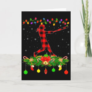 Matching Buffalo Plaid Softball Srts Christmas Paj Card