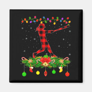 Matching Buffalo Plaid Softball Srts Christmas Paj Magnet