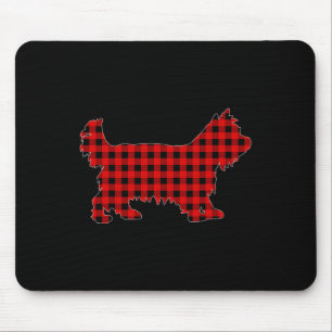 Matching Buffalo Plaid Yorkshire Terrier Christmas Mouse Mat