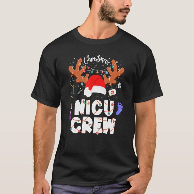 Matching Chirstmas Nicu Crew Neonatal Neonatal Nur T-Shirt (Front)