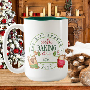 Matching Christmas Baking Crew  Two-Tone Coffee Mug