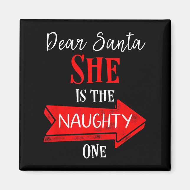 Matching Christmas Outfit For Couples She's The Na Magnet (Front)