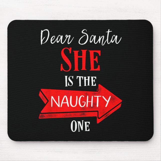 Matching Christmas Outfit For Couples She's The Na Mouse Mat (Front)