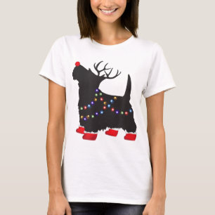 Matching Christmas Pajama Scottie Dog lights Famil T-Shirt