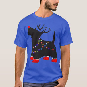Matching Christmas Pajama  Scottie Dog lights T-Shirt