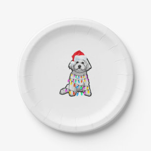 Matching Christmas Pajama T Shirt Bichon Frise Dog Paper Plate