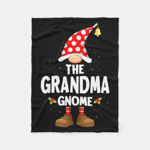 Matching Christmas Pajama The Grandma Gnome  Fleece Blanket