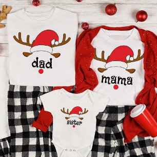 Matching Christmas Personalised Reindeer Custom T-Shirt