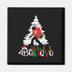 Matching Christmas Pyjamas Family Bigfoot Believe Magnet