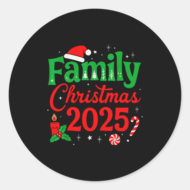 Matching Christmas Pyjamas For Family Shirt Family Classic Round Sticker (Front)