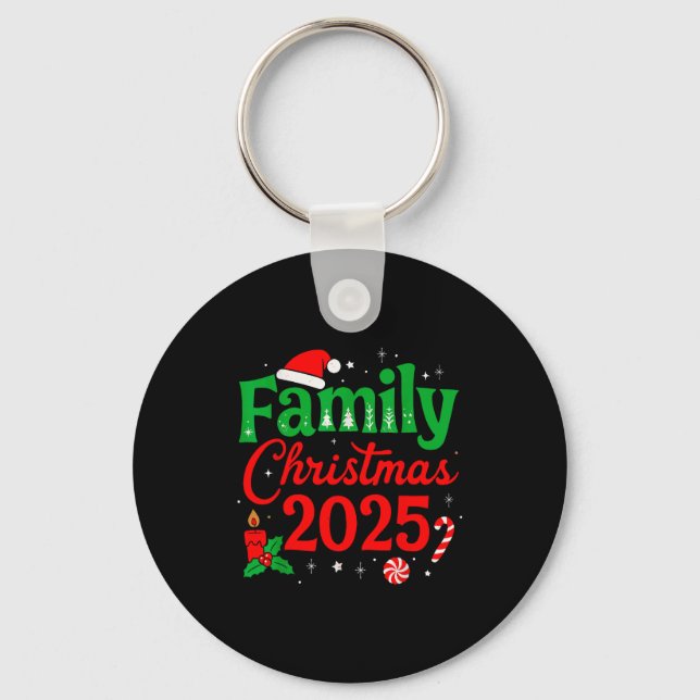 Matching Christmas Pyjamas For Family Shirt Family Key Ring (Front)