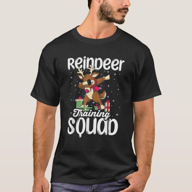 Matching Christmas Reindeer Training Squad Xmas Re T-Shirt (Front)