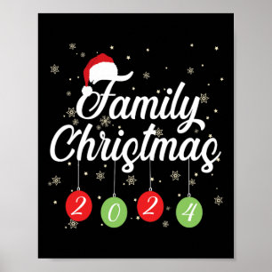 Matching Christmas Santa and Gifts Family Christma Poster