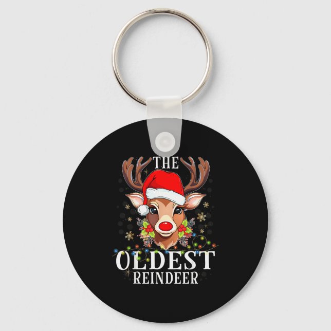 Matching Christmas The Oldest Reindeer Family  Key Ring (Front)