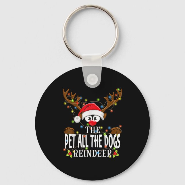 Matching Christmas The Pet All The Dogs Reindeer P Key Ring (Front)
