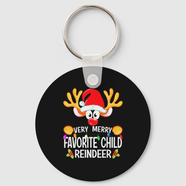 Matching Christmas Very Merry Favourite Child Rein Key Ring (Front)