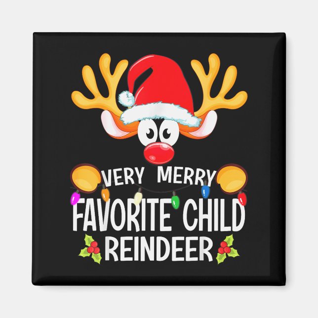 Matching Christmas Very Merry Favourite Child Rein Magnet (Front)