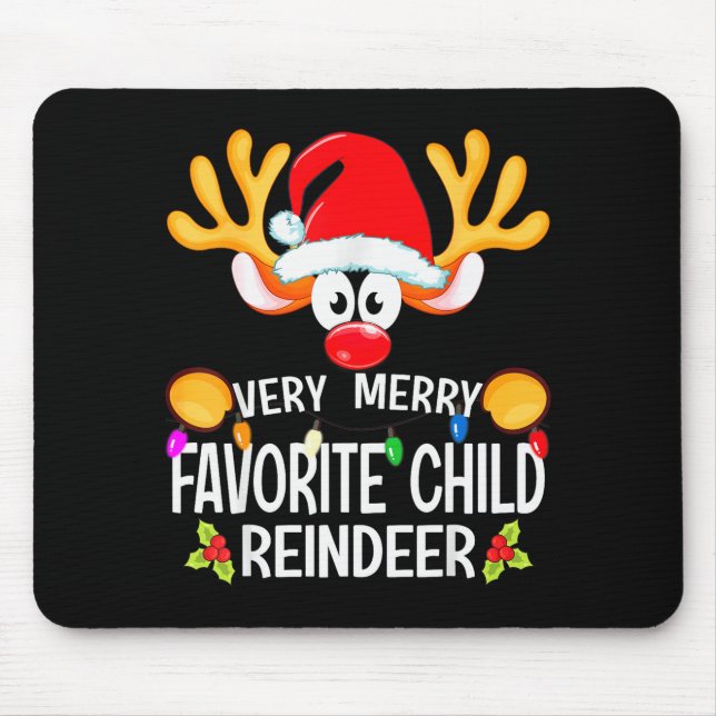Matching Christmas Very Merry Favourite Child Rein Mouse Mat (Front)